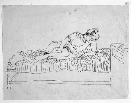 Woman Reclining and Reading