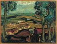 Landscape with Painter and Easel (Zichron Ya